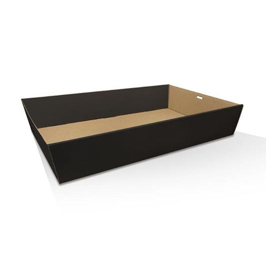 Black Corrugated Rectangle Catering Tray - Medium Plus 50pc/ctn