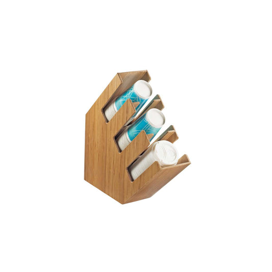 CM2048-3-60 Cal-Mil Bamboo 3 Section Cup / Lid Holder 114x432x413mm Tomkin Australia Hospitality Supplies