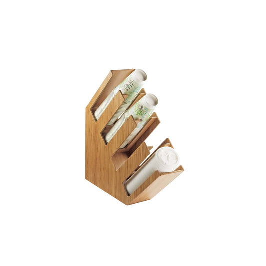 CM2048-4-60 Cal-Mil Bamboo 4 Section Cup / Lid Holder 114x432x413mm Tomkin Australia Hospitality Supplies