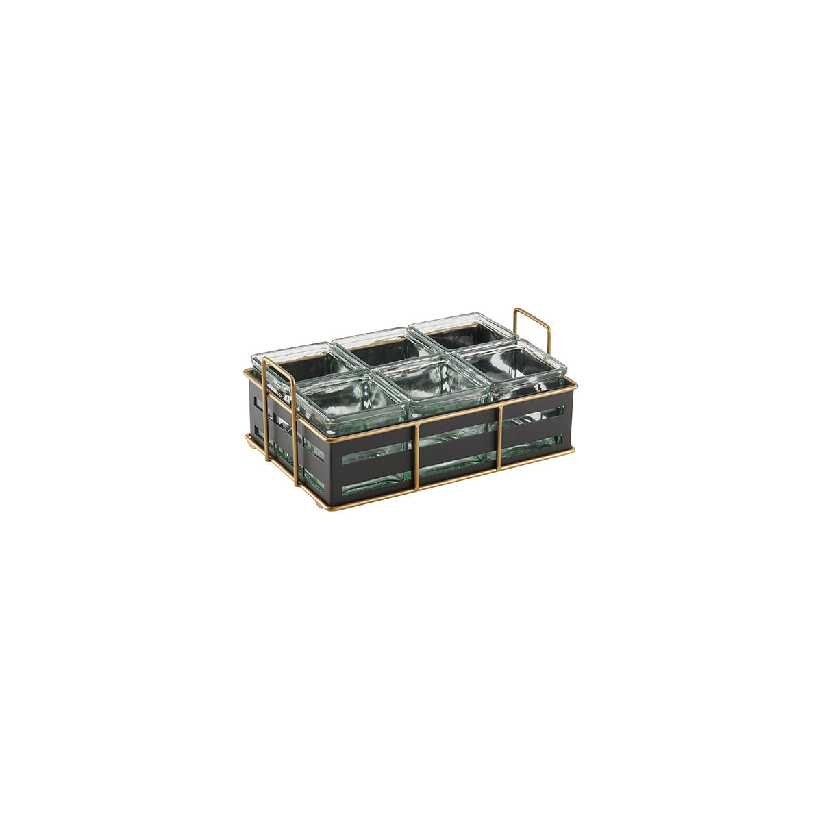 Empire Black 6 Jar Caddy with Jars 318x216x133mm
