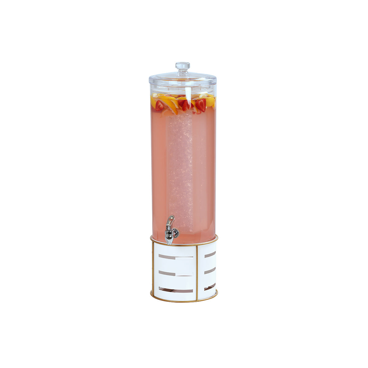 Empire White Round Drink Dispenser with Ice Chamber 267x610mm / 13.6Lt