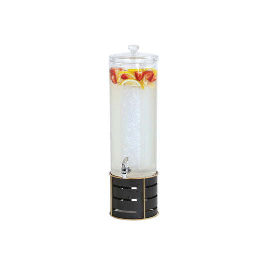 CM22631-3-90 Cal-Mil Black Round Drink Dispenser with Ice Chamber 267x610mm / 13.6Lt Tomkin Australia Hospitality Supplies