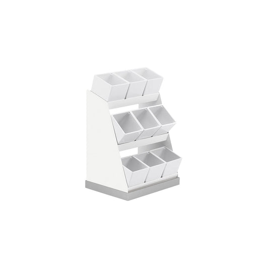 CM3018-55-15 Cal-Mil Luxe 9 Jar Display with White Melamine Jars 311x229x394mm Tomkin Australia Hospitality Supplies