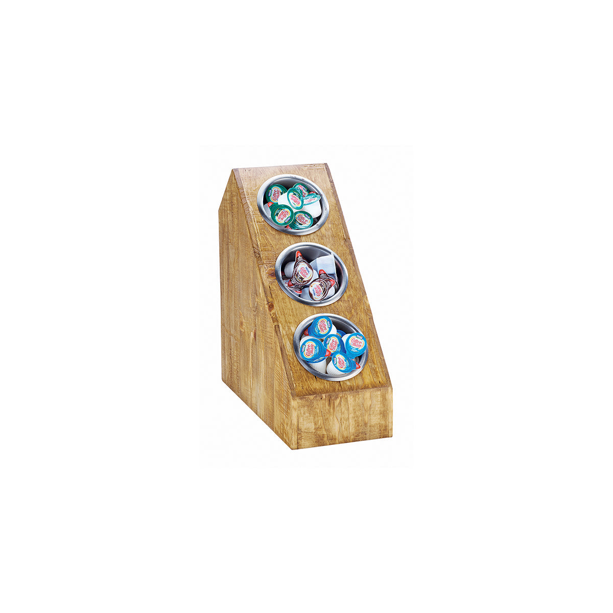 CM3423-3-99 Cal-Mil Madera Slanted 3 Cylinder Stand 159x368x381mm Tomkin Australia Hospitality Supplies