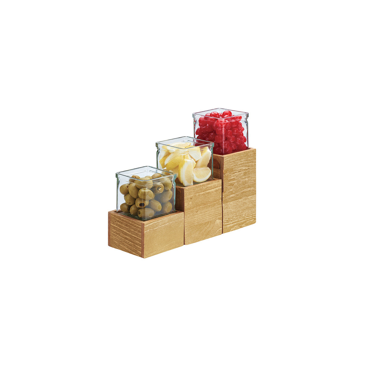 CM3427-5-99 Cal-Mil Madera Single Jar Riser 114x114x127mm Tomkin Australia Hospitality Supplies