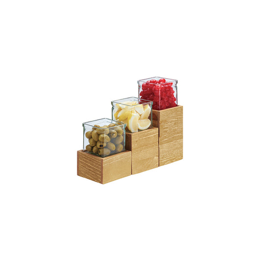 CM3427-7-99 Cal-Mil Madera Single Jar Riser 114x114x178mm Tomkin Australia Hospitality Supplies