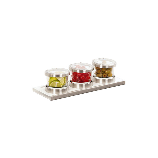 CM3492-4-15HL Cal-Mil Luxe Chilled Mixology Stand with Jars Hinged Lid 406x152x102mm Tomkin Australia Hospitality Supplies