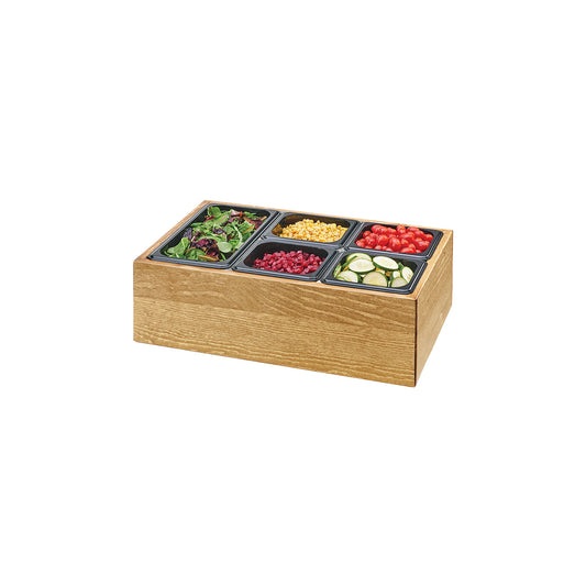 CM3585-99 Cal-Mil Madera Salad Sation with Pan Inserts 546x546x152mm Tomkin Australia Hospitality Supplies