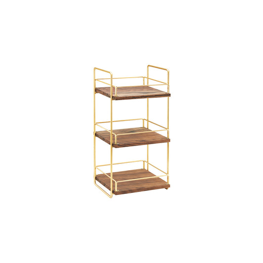 CM3704-3-46 Cal-Mil Mid-Century Brass 3 Tier Stand 330x305x660mm Tomkin Australia Hospitality Supplies