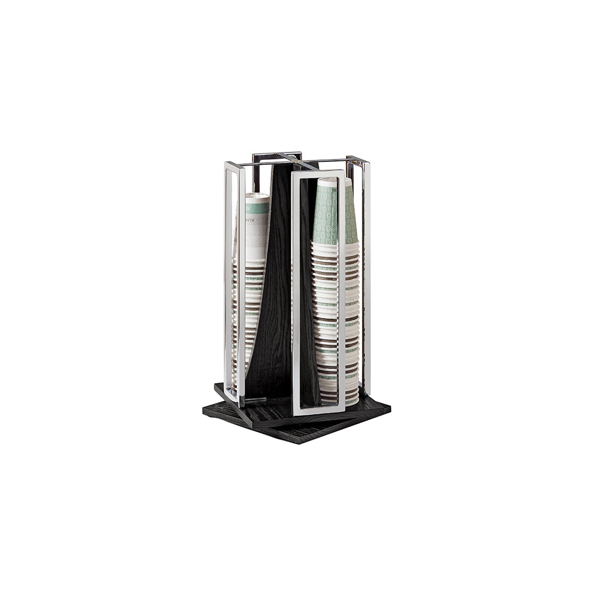 CM3803-87 Cal-Mil Cinderwood Revolving Cup / Lid Organsier 254x464mm Tomkin Australia Hospitality Supplies