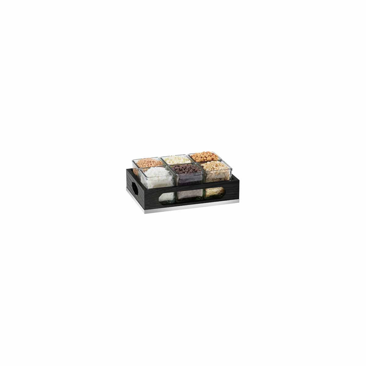 CM3805-87 Cal-Mil Cinderwood 6 Jar Caddy with Jars 324x229x133mm Tomkin Australia Hospitality Supplies