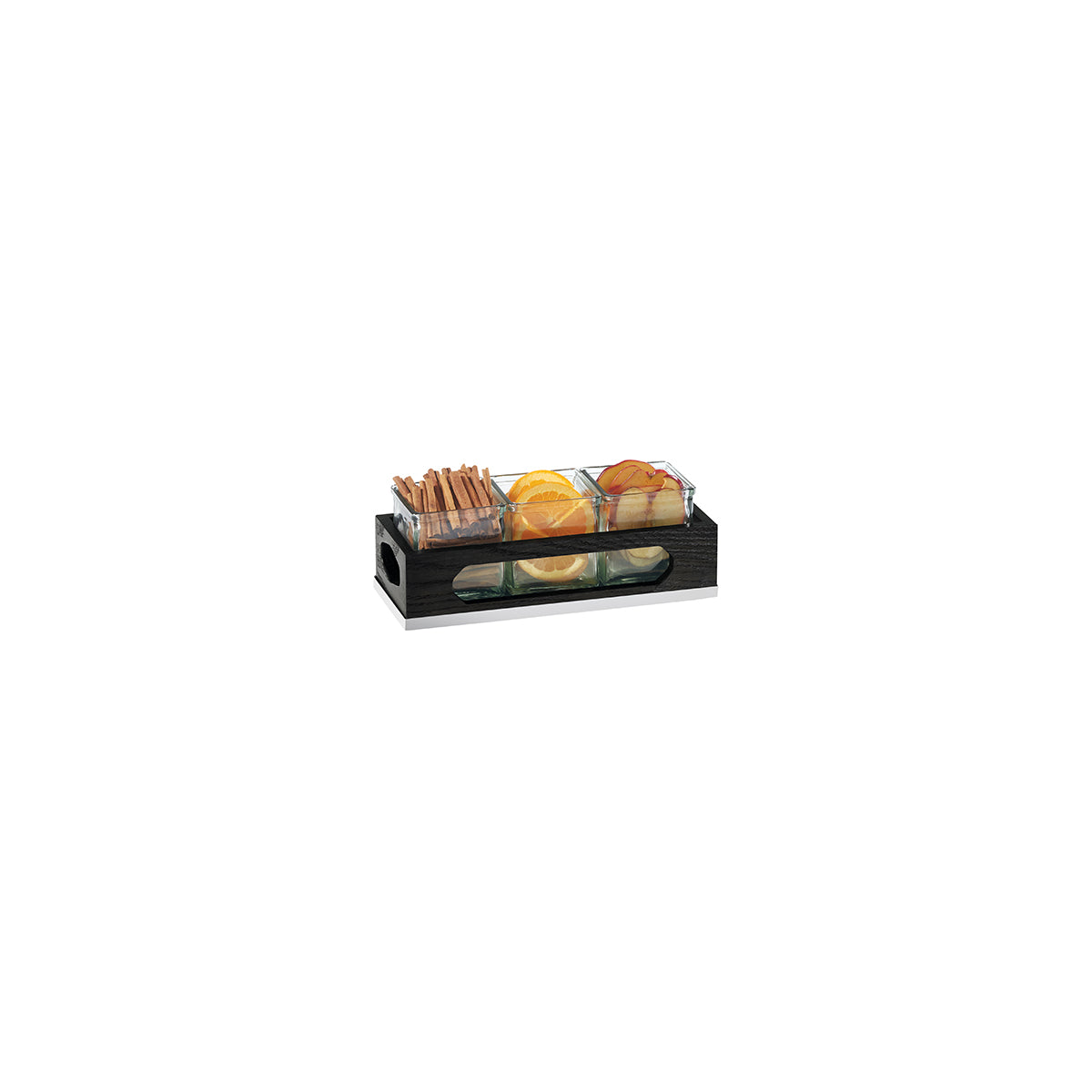 CM3806-87 Cal-Mil Cinderwood 3 Jar Caddy with Jars 324x127x133mm Tomkin Australia Hospitality Supplies