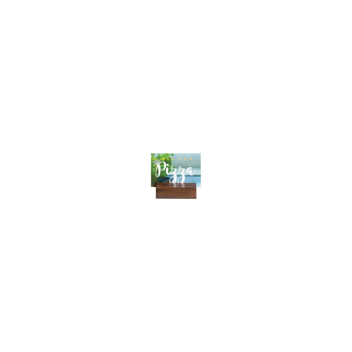 CM4014-78 Cal-Mil Mid-Century Sign Holder Centre Slot 83x83x25mm Tomkin Australia Hospitality Supplies