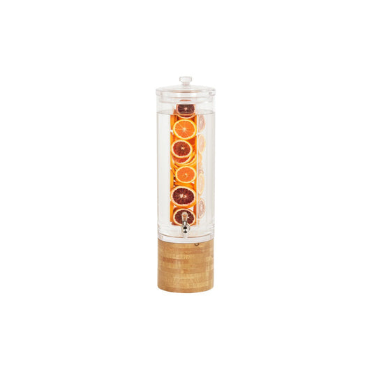 CM4306-3INF-99 Cal-Mil Madera Round Beverage Dispenser with Ice Chamber Infusion Chamber 267x610mm / 13.6Lt Tomkin Australia Hospitality Supplies