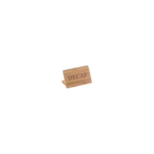 CM606-2 Cal-Mil Bamboo Drinks Sign Decaf 76x25x51mm Tomkin Australia Hospitality Supplies