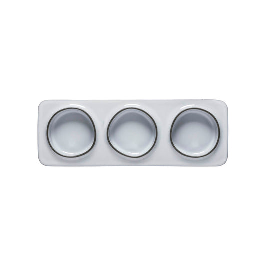 300103 Costa Nova Âmbar Salt of the Sea Rectangular 3 Section Tray 280x99mm Tomkin Australia Hospitality Supplies