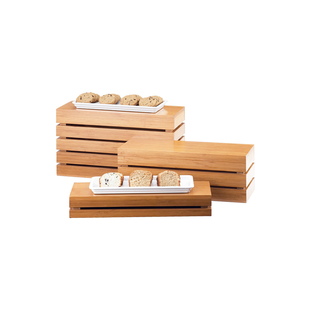 CM1943-7-60 Cal-Mil Bamboo Rectangular Crate Riser 508x178x178mm Tomkin Australia Hospitality Supplies