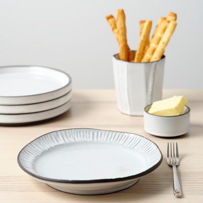 Tablekraft Linea Organics Plate W/Rim 180x33mm White