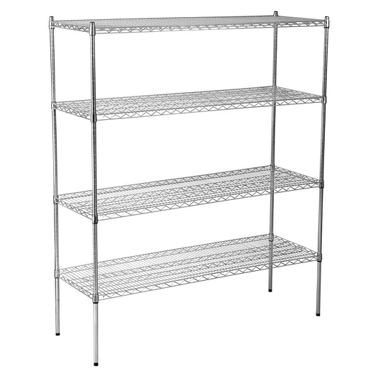 JW-CN301471 Jiwins Wire Shelf Complete Unit Chrome Plated 760x355x1800mm Tomkin Australia Hospitality Supplies