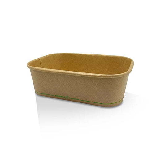 PLA Coated Kraft Rectangular Container 650ml 300pc/ctn