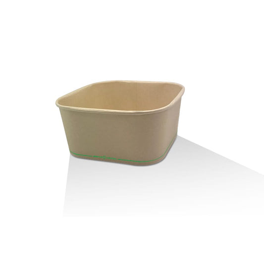 PBS Coated Bamboo Paper Square Container 1400ml 300pc/ctn