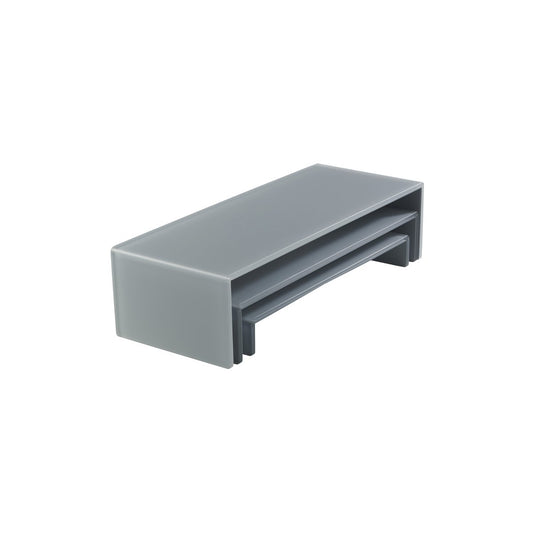 MLP117837 Mealplak 3 Tier Nesting Riser Set Concrete 495/445/395x195mm Tomkin Australia Hospitality Supplies