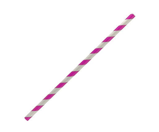 Paper Straw Regular-Pink Stripe 2500pc/ctn