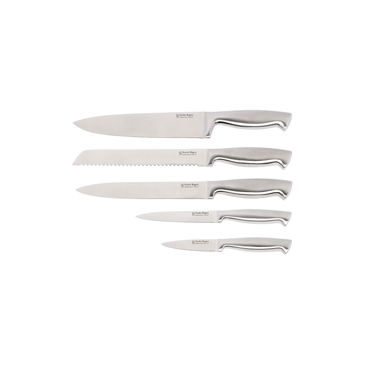 White & Steel 6pc Knife Block Set - DISCONTINUED BY SUPPLIER