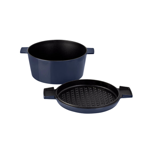 SR42370 Stanley Rogers Cast Iron French Oven Mid Blue 280mm  Tomkin Australia Hospitality Supplies