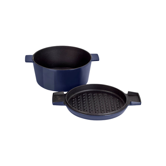 SR42373 Stanley Rogers Cast Iron French Oven Mid Blue 240mm  Tomkin Australia Hospitality Supplies