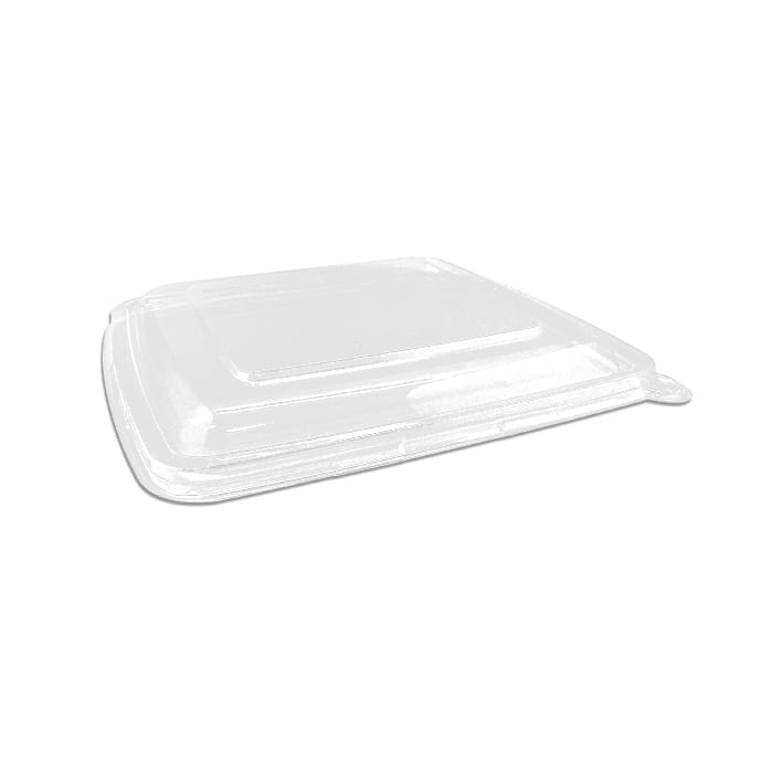 PET Lid Square Takeaway Tray 9" 3 Compartment 200pc/ctn