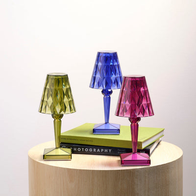 1000151 Tablekraft Ambience Crystal Cordless LED Table Lamp Green 120x260mm Tomkin Australia Hospitality Supplies