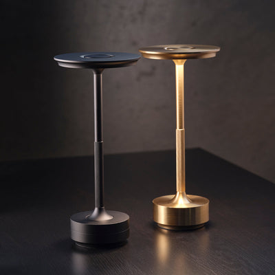 1000180 Tablekraft Ambience Stella Cordless LED Table Lamp Brushed Brass 130x275mm Tomkin Australia Hospitality Supplies