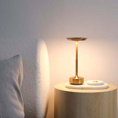 1000180 Tablekraft Ambience Stella Cordless LED Table Lamp Brushed Brass 130x275mm Tomkin Australia Hospitality Supplies