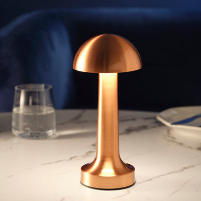 1000121 Tablekraft Ambience Thea Cordless LED Table Lamp Brushed Copper 90x210mm Tomkin Australia Hospitality Supplies