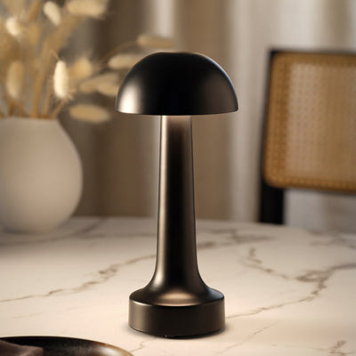 1000122 Tablekraft Ambience Thea Cordless LED Table Lamp Oxide Black 90x210mm Tomkin Australia Hospitality Supplies