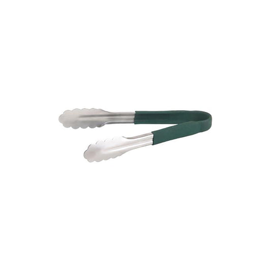 36083 Chef Inox Utility Tong with Green PVC Handle 300mm Tomkin Australia Hospitality Supplies