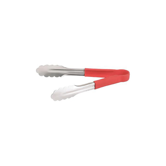 36084 Chef Inox Utility Tong with Red PVC Handle 300mm Tomkin Australia Hospitality Supplies