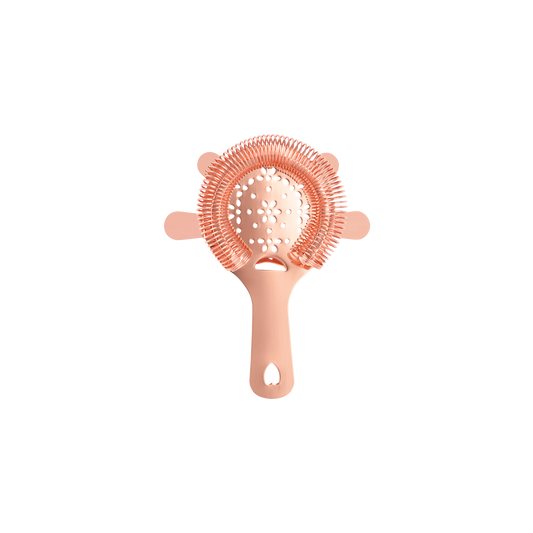 Z0302 Zanzi 4 Prong Hawthorn Strainer with Flat Handle Rose Gold Tomkin Australia Hospitality Supplies