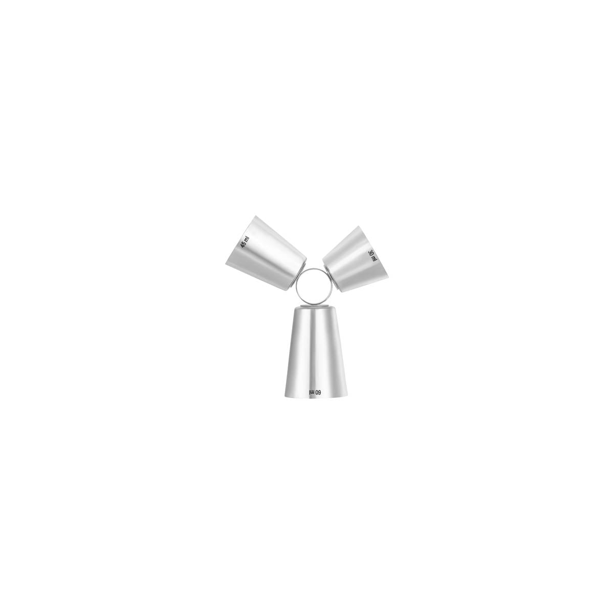 Z0625 Zanzi Triple Jigger 30/45/60ml Stainless Steel Tomkin Australia Hospitality Supplies