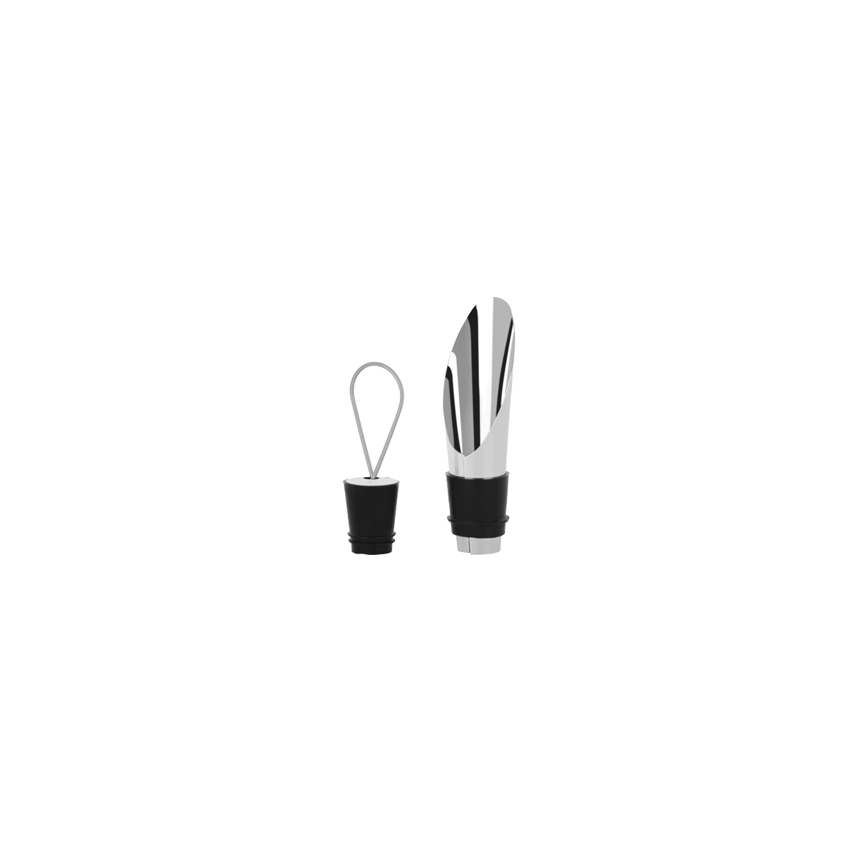 Z0720 Zanzi Wine Stopper with Pouring Spout Stainless Steel Tomkin Australia Hospitality Supplies