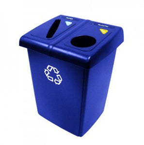 RECYCLING STATION-GLUTTON TWO STREAM-BLUE-RUBBERMAID
