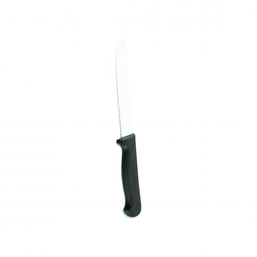 Steak Knife - Black Handle - Rounded Tip - box of 12
