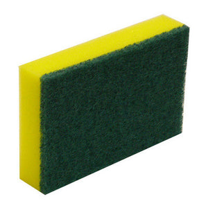 Scourer Sponge Green & Yellow- 10Pkt