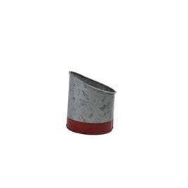 Slant Pot Galv/Red 105x115mm - Coney Island