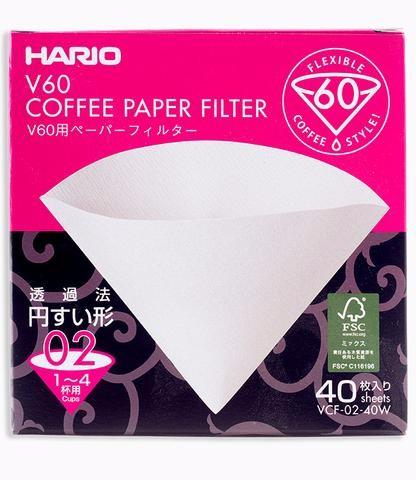 Coffee Filter Papers V60 2Cup - 40pk - Hario