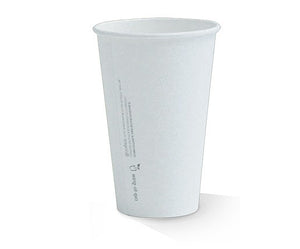 Coffee Cup 16oz PLA Coated, S/W White Plain /1000