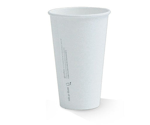 Coffee Cup 20oz PLA Coated, S/W White Plain /1000