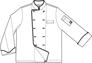 EXECUTIVE CHEF JACKET L/S - PIPING WHITE