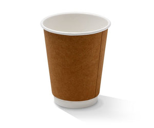 TAKEAWAY COFFEE CUPS-KRAFT-12 OZ-DOUBLE WALL-BROWN /25
